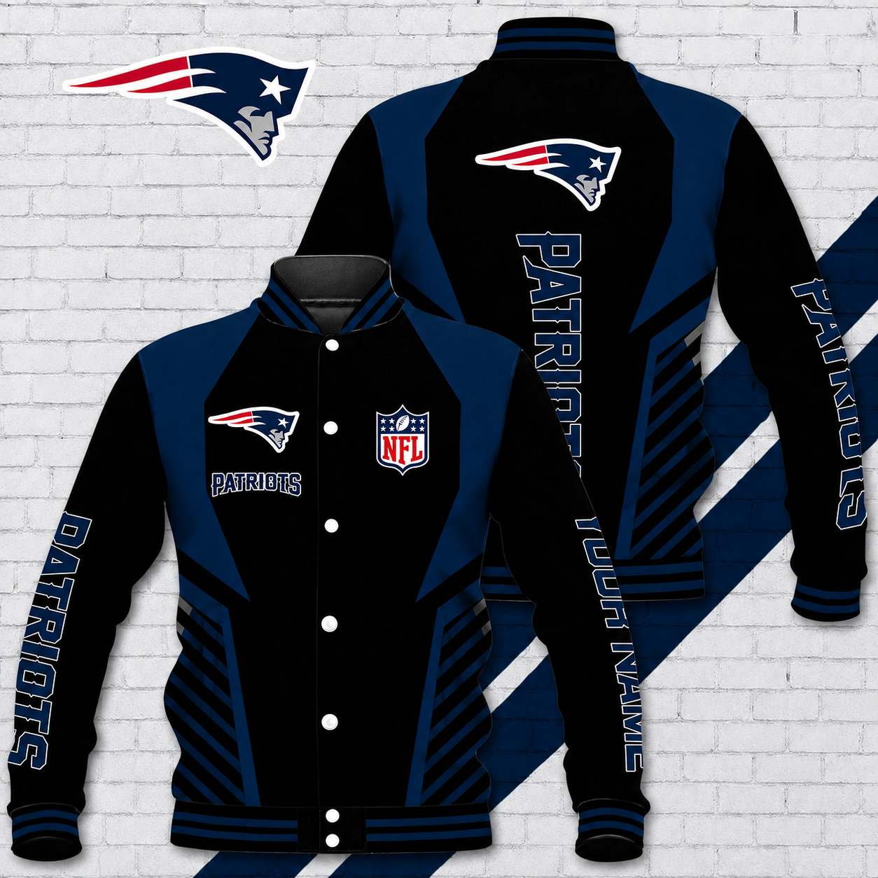 LIMITED EDITION - NEW CUSTOMIZED NFL27 NEP NEW ENGLAND PATRIOTS SATIN VARSITY & BASEBALL JACKET