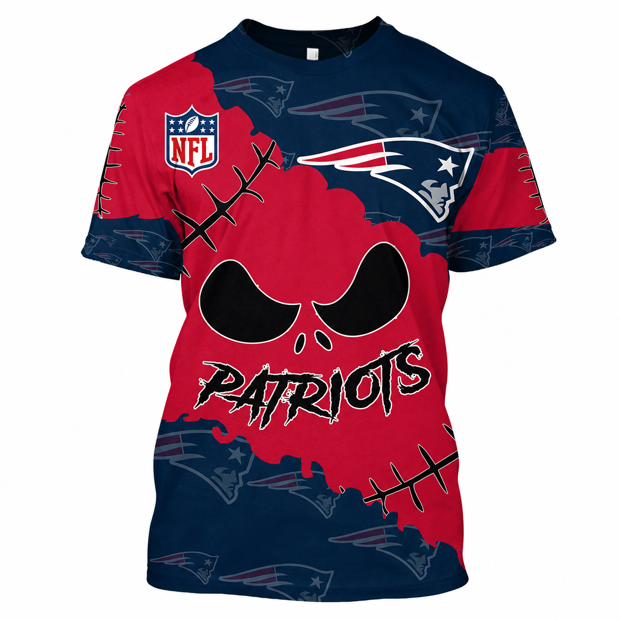 SPECIAL EDITION - NEW CUSTOMIZED NFL27 NEP NEW ENGLAND PATRIOTS HALLOWEEN SKULL APPAREL FOR FANS