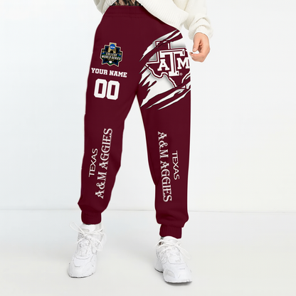 LIMITED DROP - NEW CUSTOMIZED COLLEGE WORLD SERIES NCAA27 TAA TEXAS A&M AGGIES UNISEX LONG PANTS
