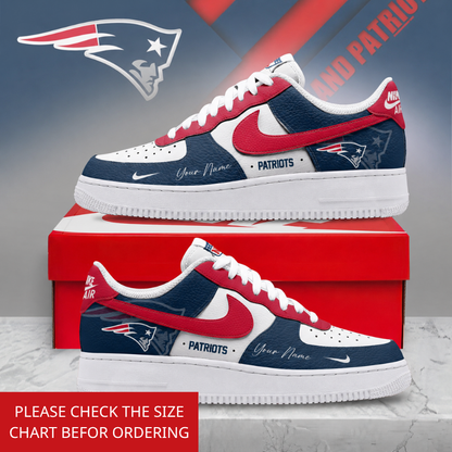 FINAL SALE - NEW CUSTOMIZED NFL27 NEP NEW ENGLAND PATRIOTS AF1 SHOES
