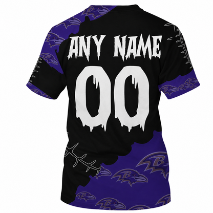 SPECIAL EDITION - NEW CUSTOMIZED NFL28 BTR BALTIMORE RAVENS HALLOWEEN SKULL APPAREL FOR FANS