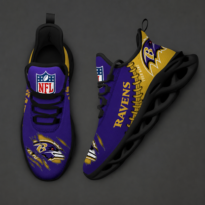 FINAL SALE - NEW CUSTOMIZED NFL28 BTR BALTIMORE RAVENS UNISEX MAX SOUL SHOES