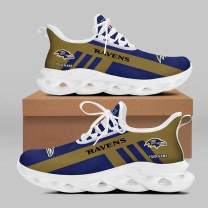 VIRAL EDITION - NEW CUSTOMIZED NFL28 BTR BALTIMORE RAVENS UNISEX MAX SOUL SHOES