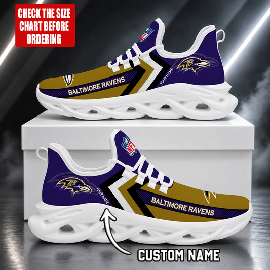 FINAL SALE - NEW CUSTOMIZED NFL28 BTR BALTIMORE RAVENS UNISEX MAX SOUL SHOES
