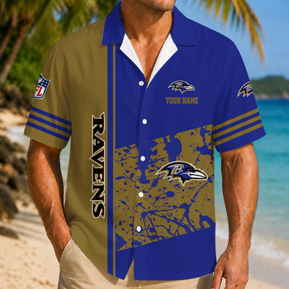 FINAL SALE - NEW CUSTOMIZED NFL28 BTR BALTIMORE RAVENS UNISEX HAWAIIAN SHIRT