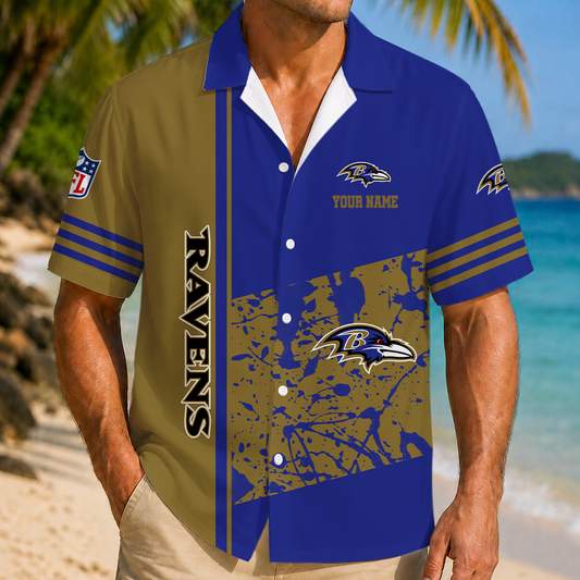 FINAL SALE - NEW CUSTOMIZED NFL28 BTR BALTIMORE RAVENS UNISEX HAWAIIAN SHIRT
