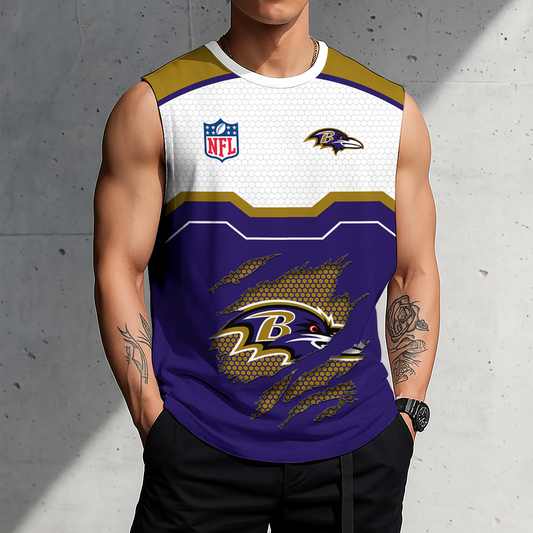 FINAL SALE - NEW CUSTOMIZED NFL28 BTR BALTIMORE RAVENS MEN'S GYM SHIRT