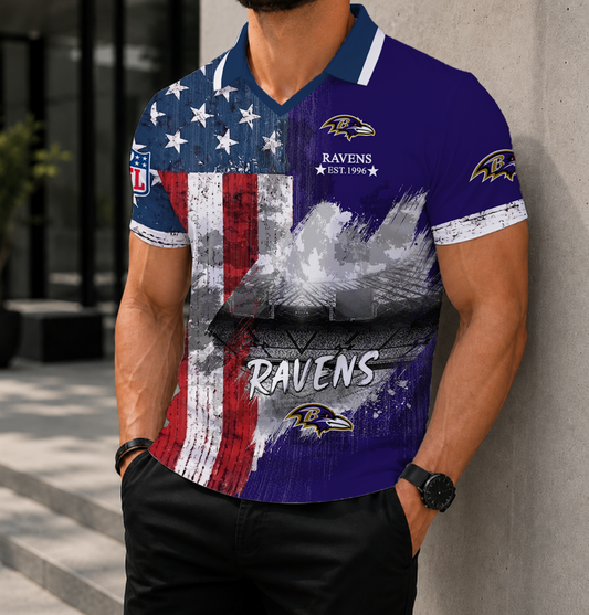 FINAL SALE - NEW CUSTOMIZED NFL28 BTR BALTIMORE RAVENS POLO SHIRT