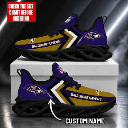 FINAL SALE - NEW CUSTOMIZED NFL28 BTR BALTIMORE RAVENS UNISEX MAX SOUL SHOES