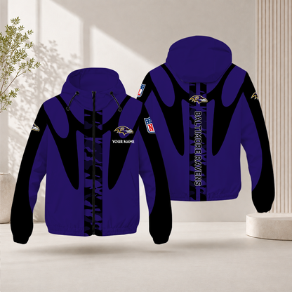 FLASH SALE - NEW CUSTOMIZED NFL28 BTR BALTIMORE RAVENS WINDBREAKER JACKET