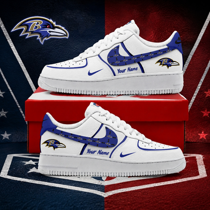 FINAL SALE - NEW CUSTOMIZED NFL28 BTR BALTIMORE RAVENS AF1 SHOES