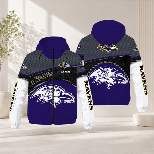 HOT DEAL - NEW CUSTOMIZED NFL28 BTR BALTIMORE RAVENS WINDBREAKER JACKET