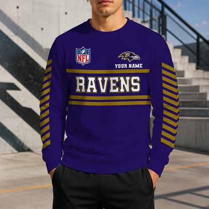 FINAL SALE - NEW CUSTOMIZED NFL28 BTR BALTIMORE RAVENS UNISEX SWEATSHIRT