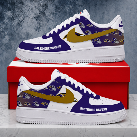 FINAL SALE - NEW CUSTOMIZED NFL28 BTR BALTIMORE RAVENS AF1 SHOES