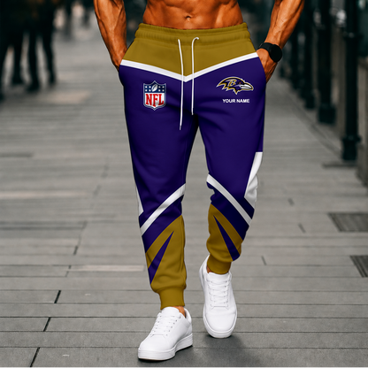 FINAL SALE - NEW CUSTOMIZED NFL28 BTR BALTIMORE RAVENS SWEATPANTS