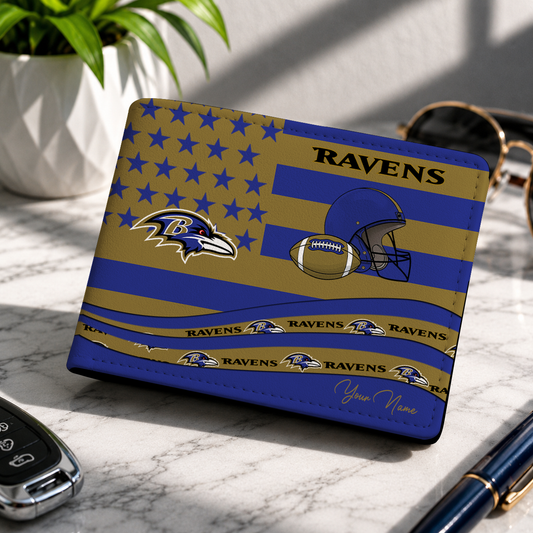 FINAL SALE - NEW CUSTOMIZED NFL28 BTR BALTIMORE RAVENS LEATHER WALLET