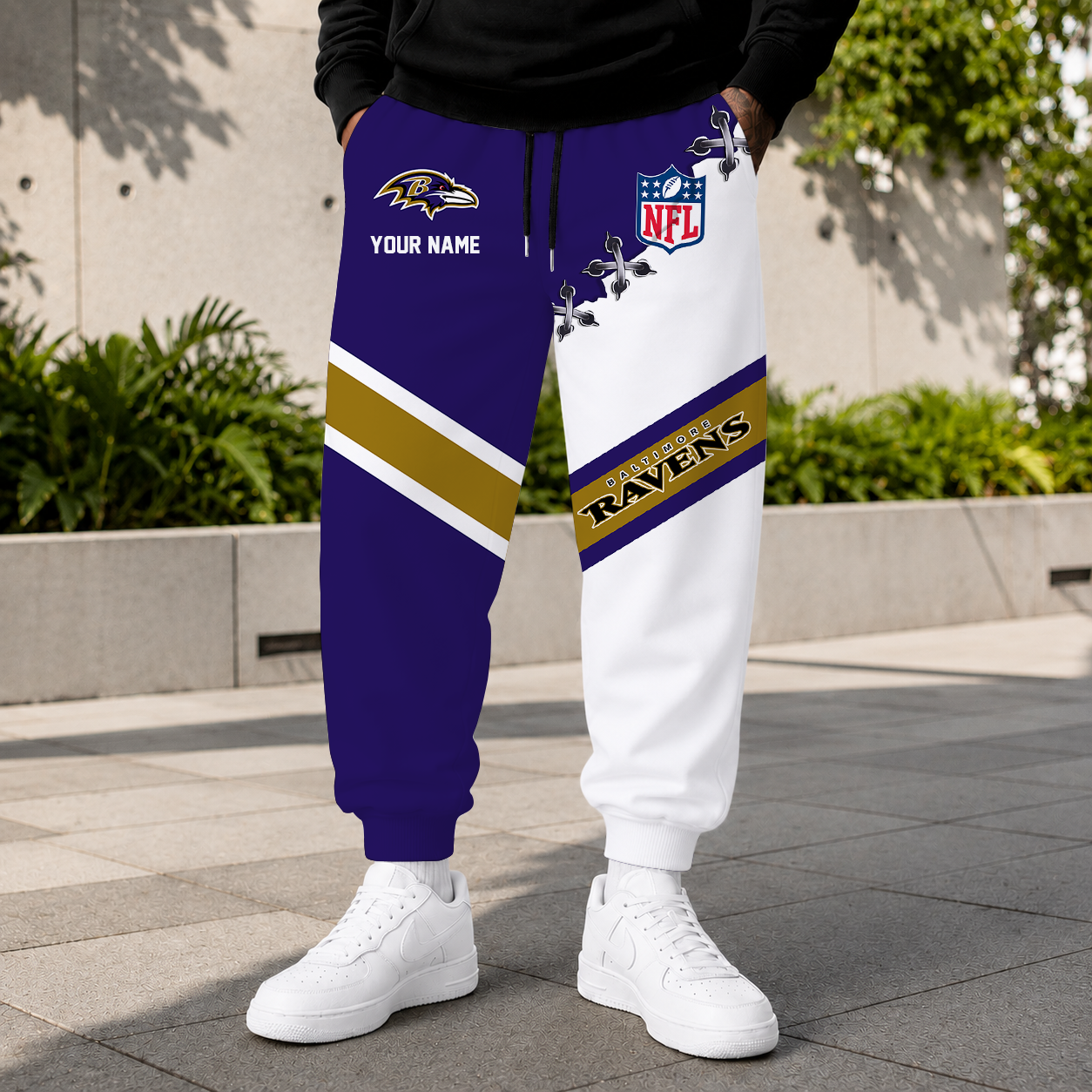 FLASH SALE - NEW CUSTOMIZED NFL28 BTR BALTIMORE RAVENS SWEATPANTS