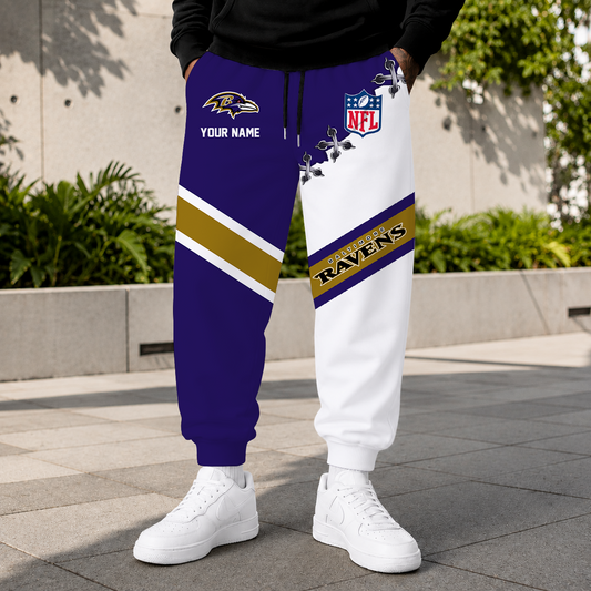 FLASH SALE - NEW CUSTOMIZED NFL28 BTR BALTIMORE RAVENS SWEATPANTS
