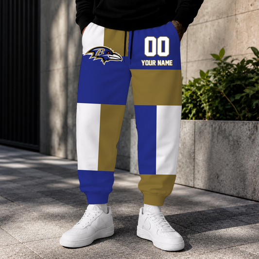 VIRAL EDITION - NEW CUSTOMIZED NFL28 BTR BALTIMORE RAVENS SWEATPANTS