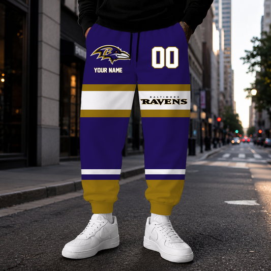EXCLUSIVE EDITION - NEW CUSTOMIZED NFL28 BTR BALTIMORE RAVENS SWEATPANTS