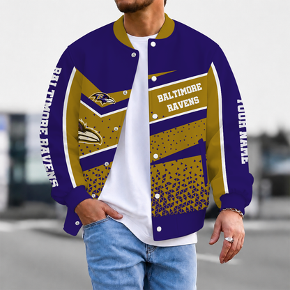 FLASH SALE - NEW CUSTOMIZED NFL28 BTR BALTIMORE RAVENS SATIN VARSITY & BASEBALL JACKET