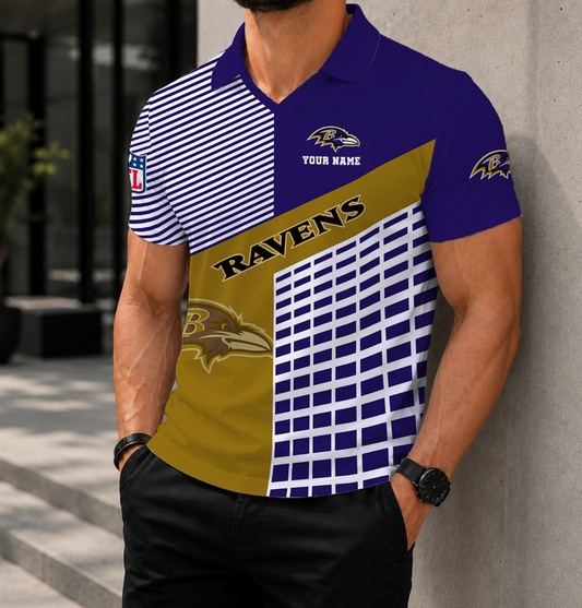 FINAL SALE - NEW CUSTOMIZED NFL28 BTR BALTIMORE RAVENS POLO SHIRT