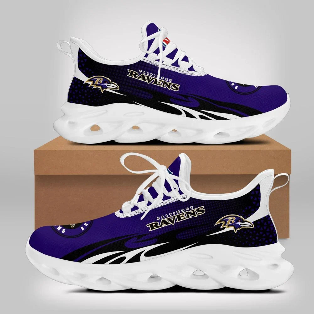 VIRAL EDITION - NEW CUSTOMIZED NFL28 BTR BALTIMORE RAVENS UNISEX MAX SOUL SHOES