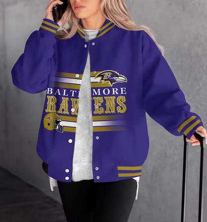 FINAL SALE - NEW CUSTOMIZED NFL28 BTR BALTIMORE RAVENS SATIN VARSITY & BASEBALL JACKET