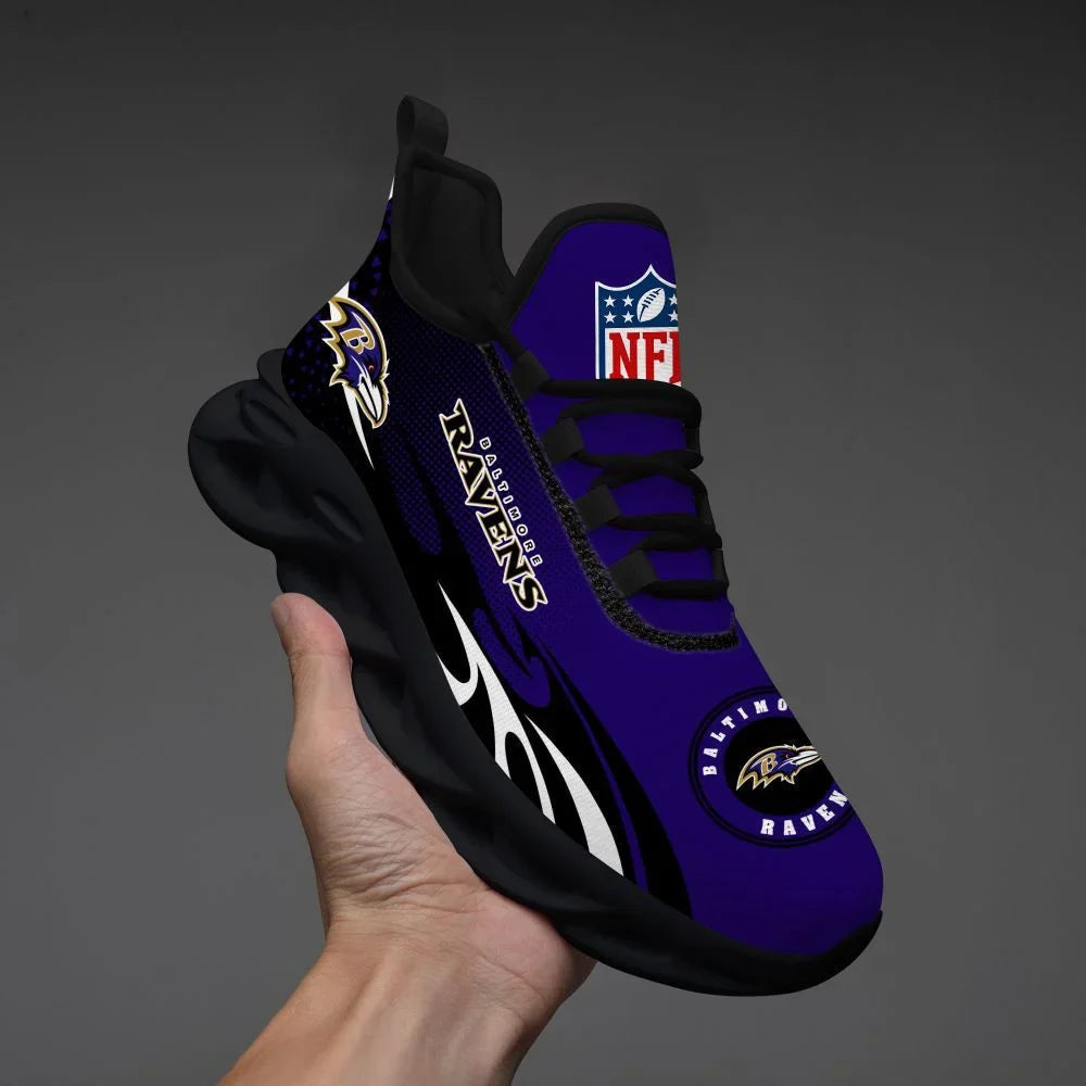 VIRAL EDITION - NEW CUSTOMIZED NFL28 BTR BALTIMORE RAVENS UNISEX MAX SOUL SHOES
