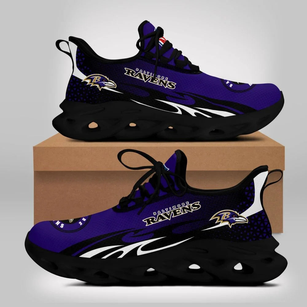 VIRAL EDITION - NEW CUSTOMIZED NFL28 BTR BALTIMORE RAVENS UNISEX MAX SOUL SHOES