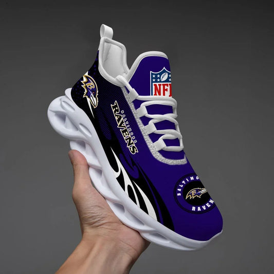 VIRAL EDITION - NEW CUSTOMIZED NFL28 BTR BALTIMORE RAVENS UNISEX MAX SOUL SHOES