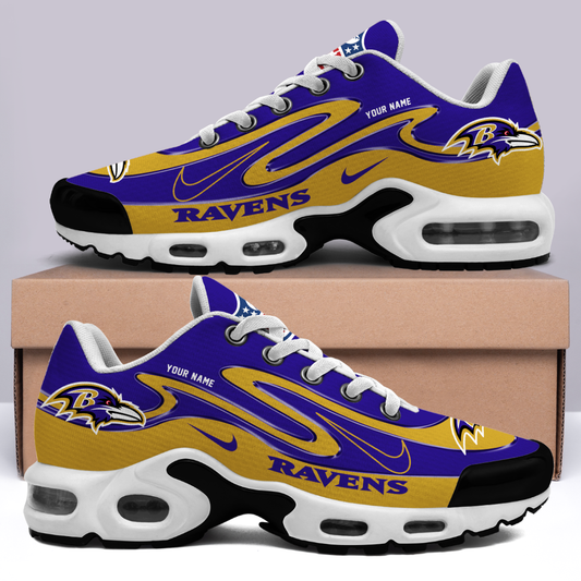 FINAL SALE - NEW CUSTOMIZED NFL28 BTR BALTIMORE RAVENS AIR MAX PLUS SNEAKERS