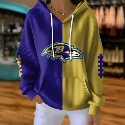 VIRAL EDITION - NEW CUSTOMIZED NFL28 BTR BALTIMORE RAVENS RIBBED HOODIE & SWEATSHIRT