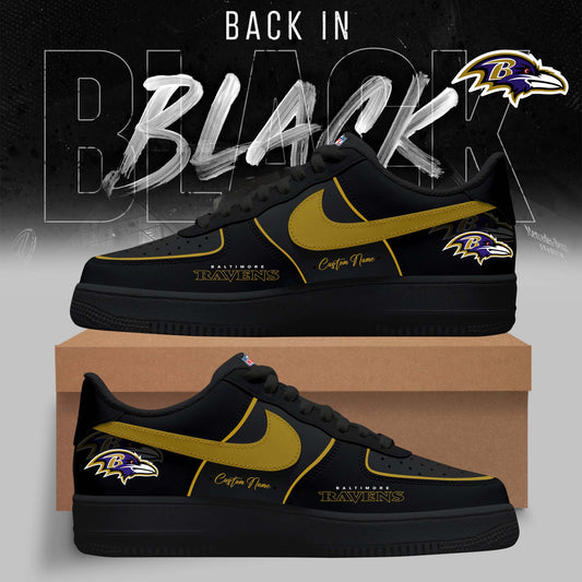 FINAL SALE - NEW CUSTOMIZED NFL28 BTR BALTIMORE RAVENS AF1 SNEAKERS