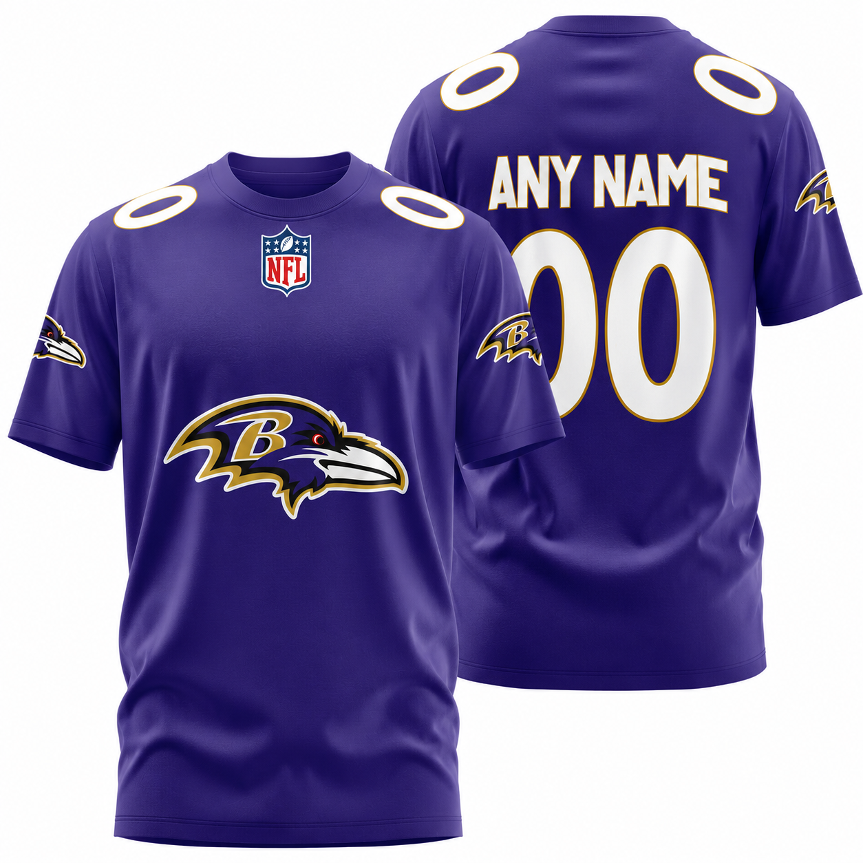 FINAL SALE - NEW CUSTOMIZED NFL28 BTR BALTIMORE RAVENS T-SHIRT, POLO SHIRT, ZIP POLO SHIRT, SWEATSHIRT, HOODIE & ZIP HOODIE