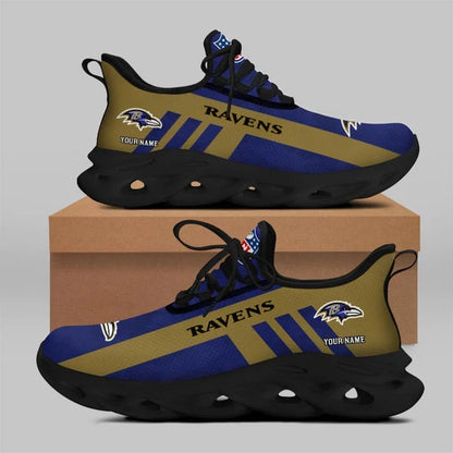 VIRAL EDITION - NEW CUSTOMIZED NFL28 BTR BALTIMORE RAVENS UNISEX MAX SOUL SHOES