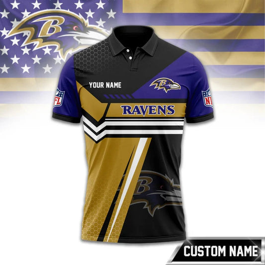SPECIAL EDITION - NEW CUSTOMIZED NFL28 BTR BALTIMORE RAVENS POLO SHIRT, ZIP POLO SHIRT & T-SHIRTS