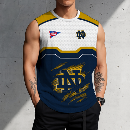 SPECIAL EDITION - NEW CUSTOMIZED NCAA FBS28 NFI NOTRE DAME FIGHTING IRISH MEN'S GYM SHIRT