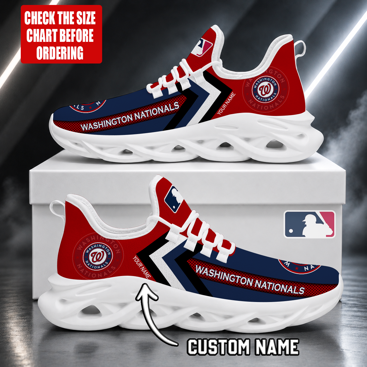 FINAL SALE - NEW CUSTOMIZED MLB28 WNS WASHINGTON NATIONALS MAX SOUL SHOES