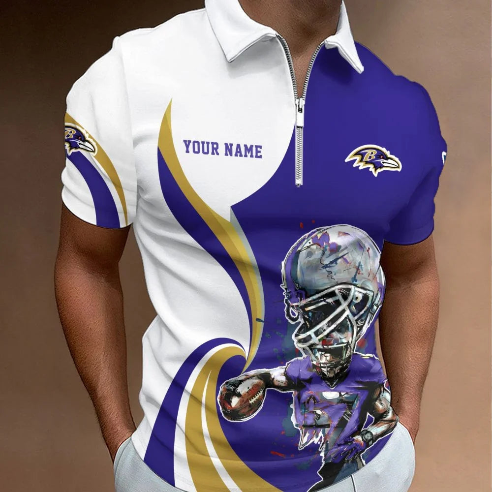 SPECIAL EDITION - NEW CUSTOMIZED NFL28 BTR BALTIMORE RAVENS T-SHIRT, POLO SHIRT, ZIP POLO SHIRT, SWEATSHIRT, HOODIE & ZIP HOODIE
