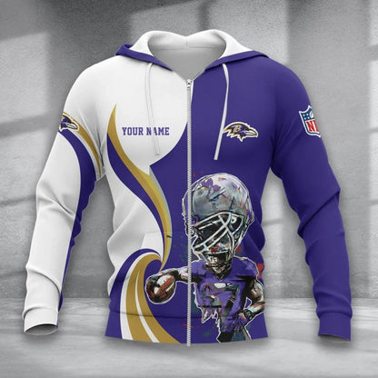 SPECIAL EDITION - NEW CUSTOMIZED NFL28 BTR BALTIMORE RAVENS T-SHIRT, POLO SHIRT, ZIP POLO SHIRT, SWEATSHIRT, HOODIE & ZIP HOODIE