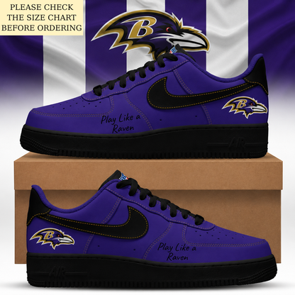HOT DEAL - NEW CUSTOMIZED NFL28 BTR BALTIMORE RAVENS AF1 SHOES