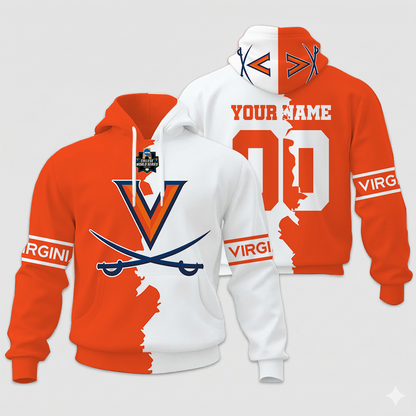 MEGA SALE - NEW CUSTOMIZED COLLEGE WORLD SERIES NCAA28 VIRGINIA CAVALIERS UNISEX HOODIE & ZIP HOODIE