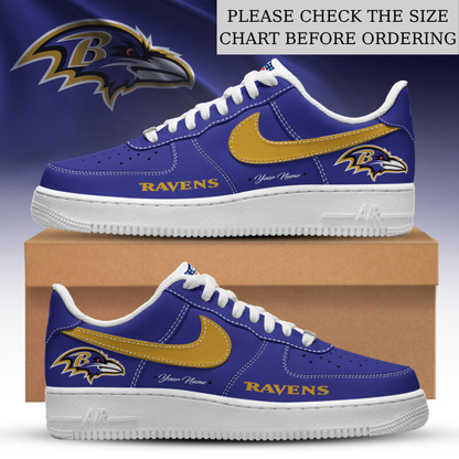 FLASH SALE - NEW CUSTOMIZED NFL28 BTR BALTIMORE RAVENS AF1 SHOES