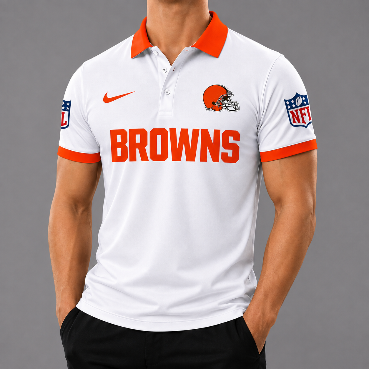 LIMITED EDITION - NEW CUSTOMIZED NFL29 CLB CLEVELAND BROWNS POLO SHIRT, ZIP POLO SHIRT, T-SHIRT, HOODIE, ZIP HOODIE & SWEATSHIRT