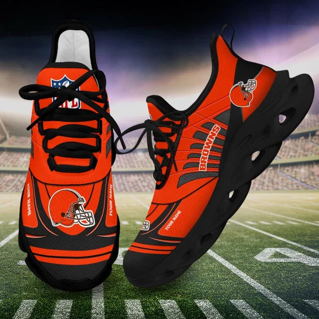 SPECIAL EDITION - NEW CUSTOMIZED NFL29 CLB CLEVELAND BROWNS UNISEX MAX SOUL SHOES