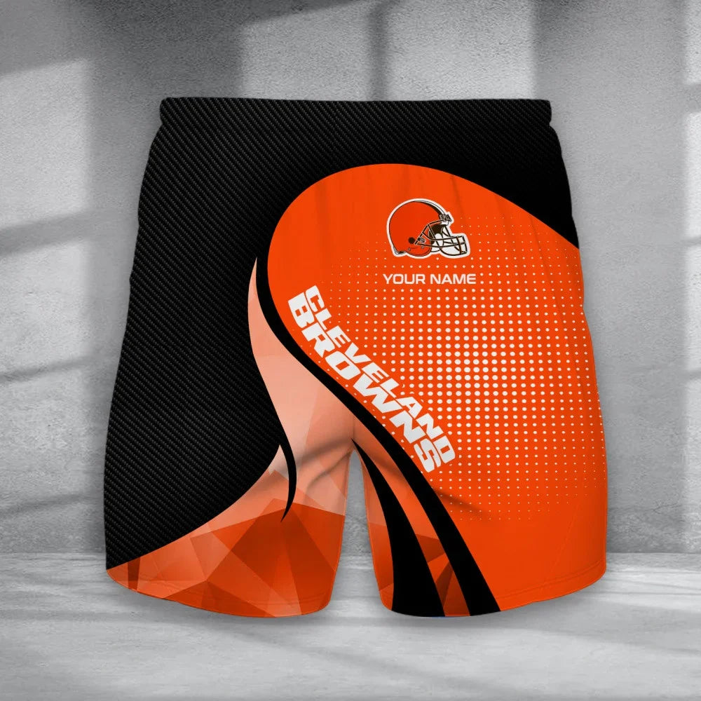 LIMITED EDITION - NEW CUSTOMIZED NFL29 CLB CLEVELAND BROWNS POLO, T-SHIRT & SHORT PANTS SET