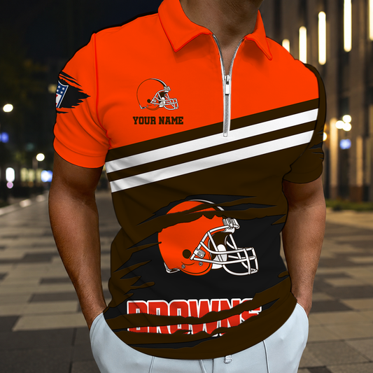 FINAL SALE - NEW CUSTOMIZED NFL29 CLB CLEVELAND BROWNS T-SHIRT, POLO SHIRT, ZIP POLO SHIRT, SWEATSHIRT, HOODIE & ZIP HOODIE