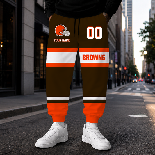 EXCLUSIVE EDITION - NEW CUSTOMIZED NFL29 CLB CLEVELAND BROWNS SWEATPANTS