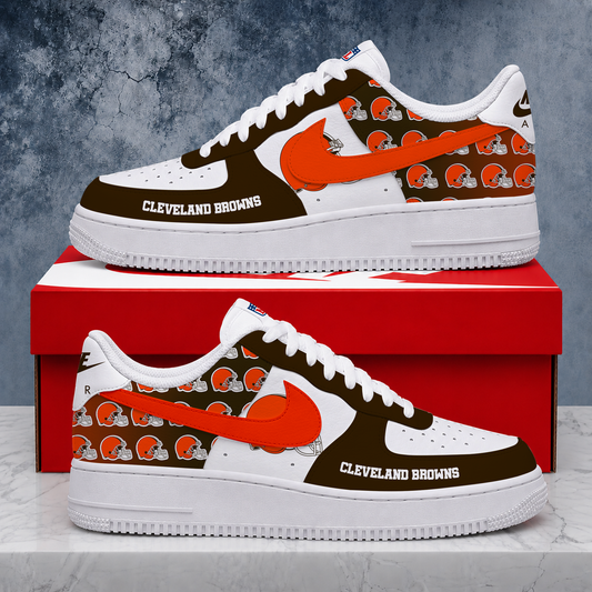 FINAL SALE - NEW CUSTOMIZED NFL29 CLB CLEVELAND BROWNS AF1 SHOES